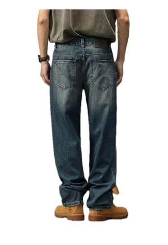 Pants Trousers Denim Commuter Wide Leg Loose Sagging Jeans Men's Versatile Retro Blue Washed Long Wear2