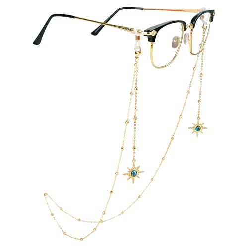 EegantCho Fashion Women's Starry Sky Glasses Chain -14K Gold Celestial Sunglasses Necklace, Reading Glasses Frame (Starry Sky)