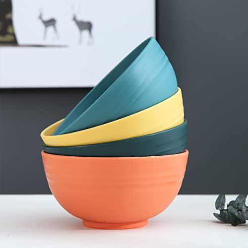Kyraton Cereal Bowls 4 Pieces, Unbreakable And Reusable Light Weight Bowl For Rice Noodle Soup Snack Salad Fruit Dishwasher Safe, Microwave Safe Bpa Free ( Mutil Color) #TOP1