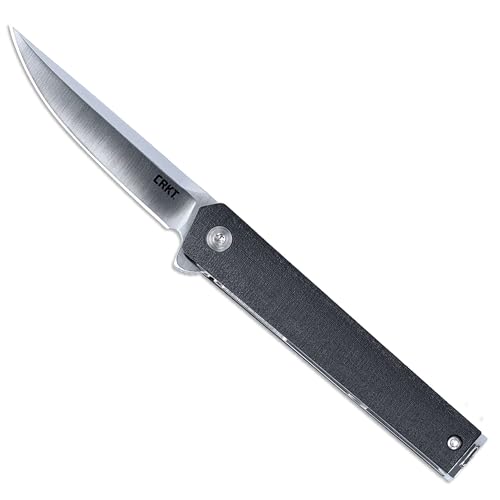 CRKT CEO Compact Everyday Carry EDC Pocket Folding Knife with Liner Lock: 1.4116 Plain Edge Blade Glass-Reinforced Nylon Handle Reversible Pocket Clip 7095KX