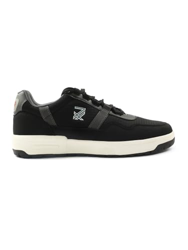 Image of Liberty Leap7x NEXTER-3E Men Sports Running Shoes - Black & White | Comfortable and Durable Lace-Up Closure - Suitable for Lacing Walking, Gym, Jogging and Outdoor Shoes for Man - Cushioned Footbed
