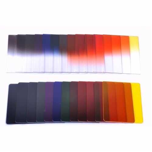 Filtro Polarizador,Filtro UV Juego De Lentes Inserción Cuadrada 24 Colores Pancromáticas ND Lente Degradada Filtros 42 Piezas(A Set of 24 Color Chips)