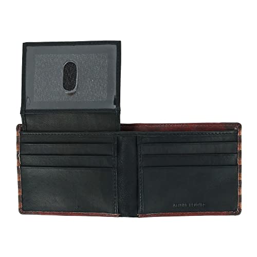 CTM Men's Leather RFID Vintage American Flag Bifold Passcase Wallet, Multi-Color4