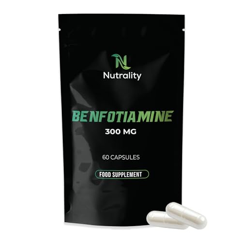 Nutrality Benfotiamine Supplement 300mg | High Strength Fat-Soluble Vitamin B1 for Heart, Kidney, & Antioxidant Support | Vegan-Friendly & Allergen-Free Vitamin B Complex Thiamine | 60 Capsules
