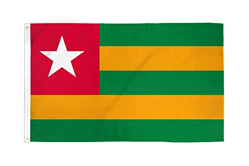 AZ FLAG - Togo Flag - 2x3 Ft - 100D Polyester Togolese Banner with Two Metal Grommets - Fade Resistant - Vivid Colors - 2' x 3' Feet - 90x60 Cm