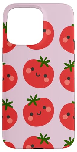 トマト柄 かわいい ハッピー トマト フルーツ ビーガン フルータリアン スマホケース iPhone 15 Pro Max 用