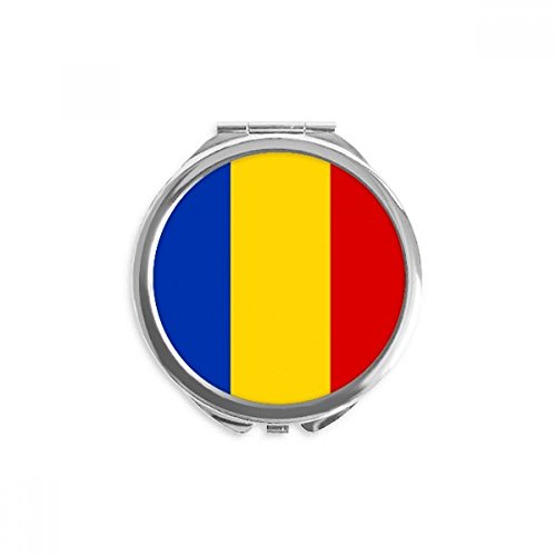 Miroir rond de poche drapeau Roumanie portable de 2,6 pouces