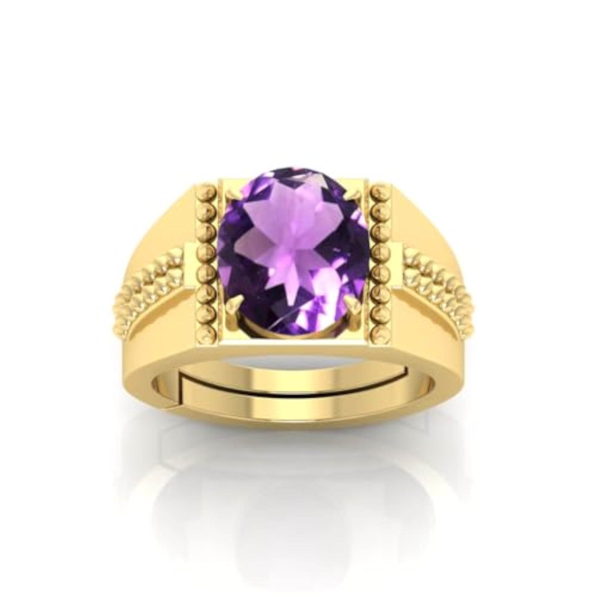 Adjustable Amethyst Ring, 7.25 Ratti, Unisex