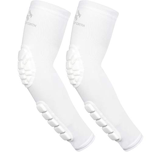 HOPEFORTH 2PCS Padded Elbow Forearm Sleeves Compression Arm Protective Support