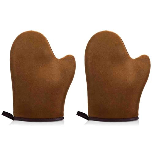 2 Stück Selbstbräuner Handschuh, Selbstbräuner Rücken Applikator, Selbstbräunungshandschuh-Applikator, Doppelseitiger Applikatorhandschuh, für Selbstbräunende Hautpflege