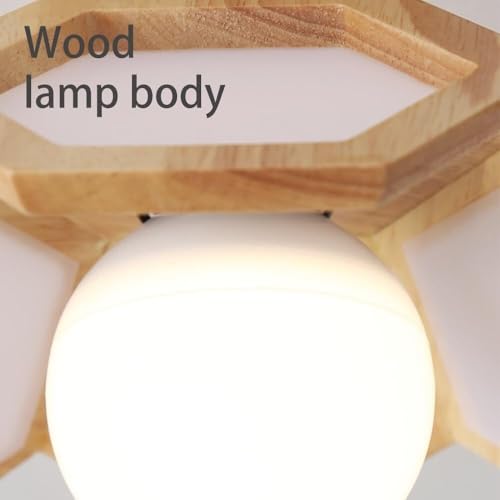 Plafonnier géométrique en bois massif de noyer pour une décoration chic