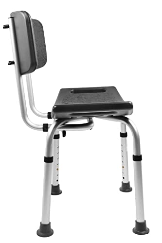 PEPE - Douchekruk Met Rugsteun, Douchestoel Zwart, Douchezitje met Rug, Douchekruk Verstelbaar Anti-slip, Douchestoel Rug, Douchekruk Badzitting, Douche Stoel Senioren, Gratis Montage, Zwart - Afbeelding 5