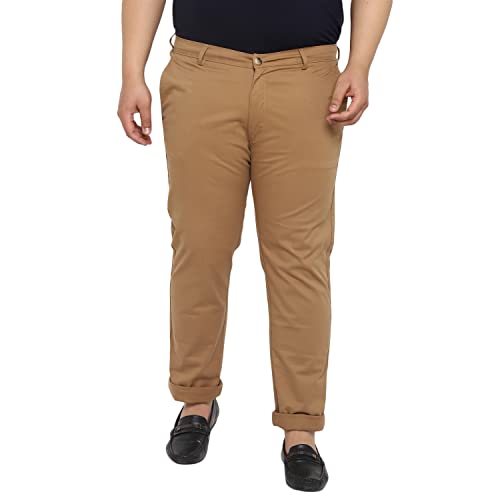 Image of Urbano Plus Men Mid Rise Cotton Regular Fit Casual Chino Pants Stretch