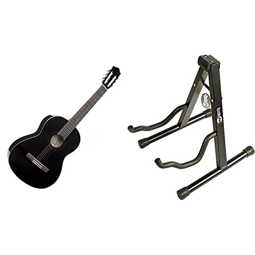 Yamaha C40BLII Guitare acoustique Black – Guitare traditionnelle 4/4 – Guitare classique d’étude & Rockjam Aframe Stand… - Les Beatles, Paul McCartney, John Lennon, RIngo Starr, George Harrison Yamaha C40BLII Guitare acoustique Black – Guitare traditionnelle 4/4 – Guitare classique d'étude & Rockjam Aframe Stand…