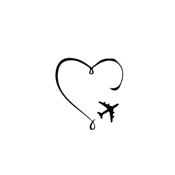 Simply Inked Love of Traveling Temporary Tattoo, Designer Tattoo for Girls Boys Men Women waterproof Sticker Size: 2.5 X 4 inch 1pc. l Black l 2g