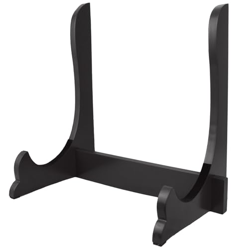 遺影立て 写真立て ブラック 木製 組み立て 高さ28cm マット 額縁立て 額立て 皿立て