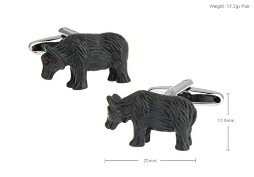 Mancuernillas negras elegantes para hombre KnBoB miniatura 2