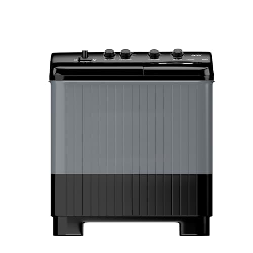 Image of Acer 10.0 Kg 5 Star Semi-Automatic Top Loading Washing Machine(AR10SAMBGL124D, Black-Grey, 4 Wash Programs, Hexa Flow Pulsator, Advanced Lint Filter)