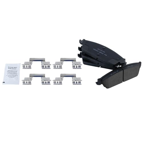 Image of TRQ Rear Brake Pad & Rotor Set Ceramic Parking Shoes Compatible with 2007-2014 Chevrolet Silverado Tahoe Suburban 1500 Avalanche 2007-2013 GMC Sierra Yukon XL 1500 2007-2010 Cadillac Escalade ESV EXT