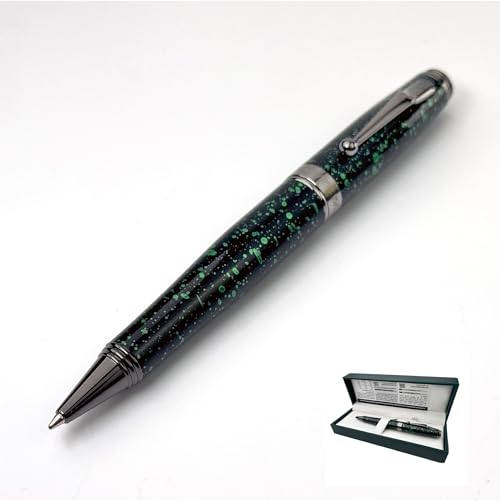 Stylo à bille d'exception Invincia Vega Monteverde, l'éclat du vert étoilé et du plaqué métal