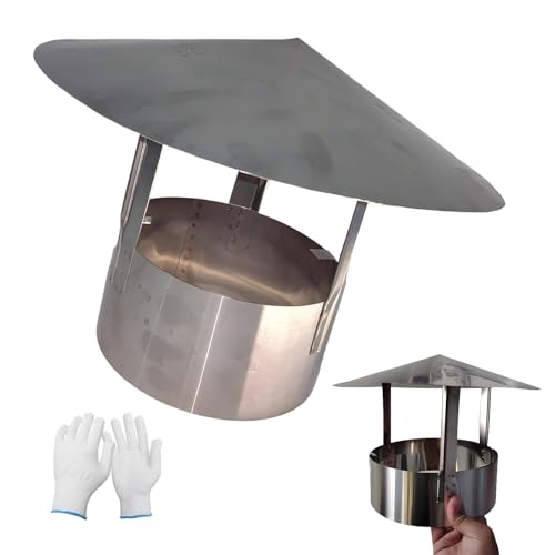 Sombrerete Para Chimeneas Espesor 0.7 Mm Tapa De Ventilación Para Techo De Acero Inoxidable 201, Sombrero De Nieve De Lluvia, Campana De Escape(22 cm/8.66 in)