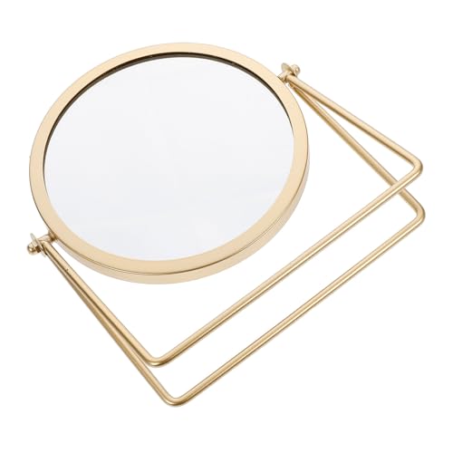 Espejo de Mesa Redondo Pequeño Dorado para Maquillaje