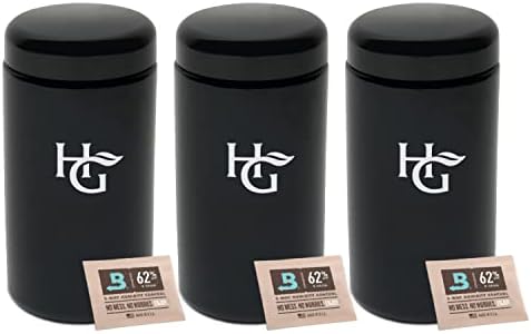 Herb Guard - 1 Oz Airtight Jar & Container [3 Pack] (500 ml) Airtight Ultraviolet Protection Keeps Goods Fresh for Months