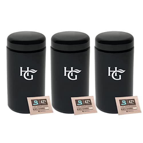 Herb Guard - 1 Oz Airtight Jar & Container [3 Pack] (500 ml) Airtight Ultraviolet Protection Keeps Goods Fresh for Months