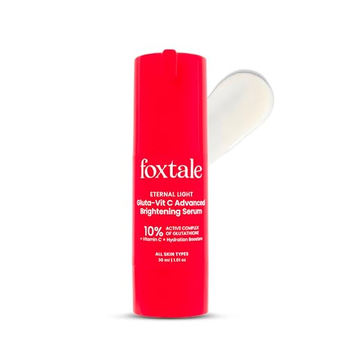 Image of Foxtale 10% Vitamin C-Glutathione Brightening Face Serum for Glowing Skin, Treats Dark Spots, Pigmentation & Dullness, Beginner & Sensitive Skin Friendly | All Skin Types | Women & Men | 30ml