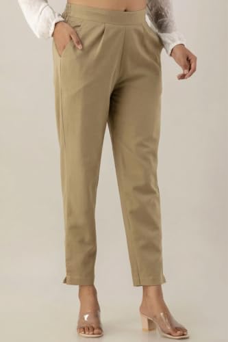 Image of Regular Fit Cotton Woman Trousers Pants Kurti Pant Casual Daily Formal Office Use