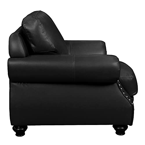 Sillón Plegable Cuero Negro miniatura 5