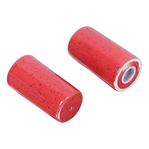 Image of QIMACPLUS Handcrafted Ceramic Salt and Pepper Shaker Set | Perfect Pour Holes for Kitchen, Dining Table, Picnic, Office, Restaurant, and Hotel | Set of 2 (Red Matt)