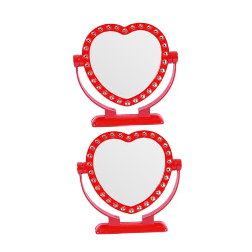 Operitacx Heart-Shaped Desktop Vintage Makeup Mirror 2pcs One-Side Cosmetic Vanity Mirrors for Women Romantic Tabletop Home Decor