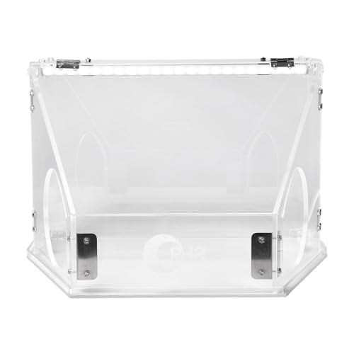 Fahoujs Caja de plástico accionada por USB para caja de polvo de lijado con 2 agujeros, herramienta de artesanía de modelo segura y eficiente
