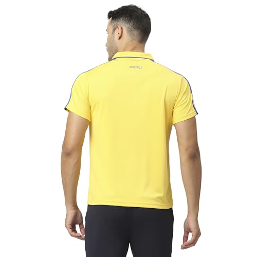 Image of playR Men's Solid Regular Fit CSK Classic Polo