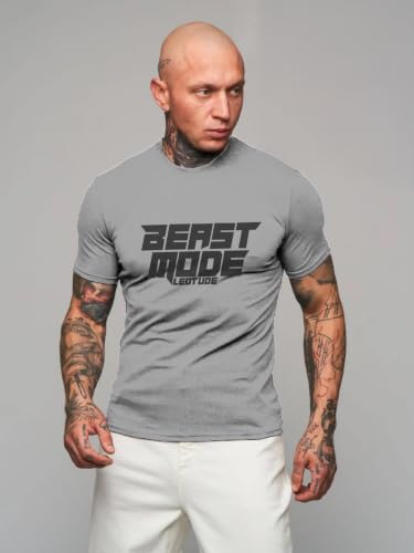 Image of LEOTUDE Mens Polycotton Boxy Regular Fit Printed Half Sleeve Round Neck Combo Dailywear & Gym Tshirts for Man (Colour: Multicolor)