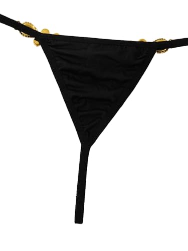 Image of RoseSeek Women's Sparkling Butterfly Chain Underwear Low Rise Cheeky G String Panty