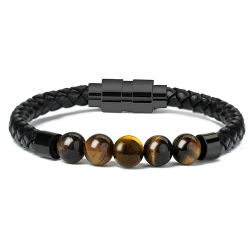 Urne en pierre de lave pour cendres sous forme de bracelet cuir