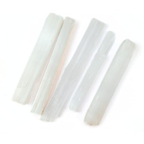 Baguette de sélénite rugueuse Jet International 5 pouces pour lithothérapie