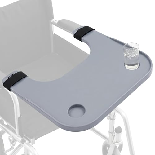 Windiboo Wheelchair Tray Table with Cup Holder, Removable Lap Desk for Dining & Reading, Easy-to-Install Accessory Suitable for 16–20 Inch Wheelchairs for Adults & Seniors