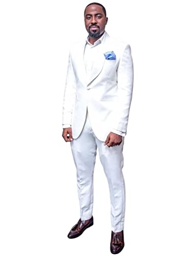 Men's Dinner Suit 2 Pieces Set Shawl Lapel One Button Jacket Wedding Prom Tuxedos
