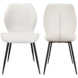 LEWE Juegos de 2 Sillas de Comedor de Lino, [Beige]