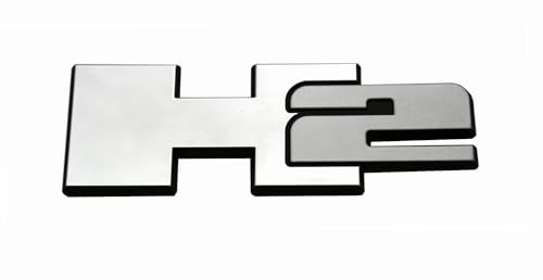 Image of 2pcs New H2 Rear Liftgate Door Nameplate 3D Badge Emblems Replacement for 2003-2009 Hummer H2 Origianl Size (Origial Chrome)