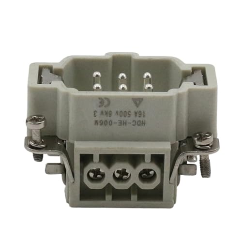 Conector macho HDC-HE-06 6 núcleos 16A 500V aviación miniatura 3
