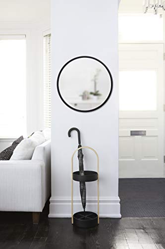 Umbra Hub 24” Circular Mirror by Umbra ­­– Round Mirror for Entryways, Washrooms, Living Rooms and More, Black