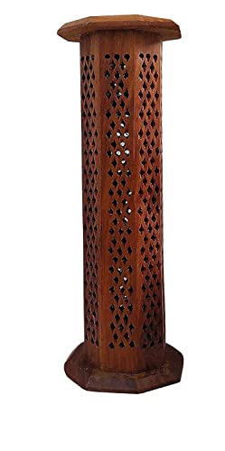 Reliable Wooden Agarbatti Stand with Ash Catcher & Dhoop Stick Holder, Agarbatti Stand Incense Holder |Wooden Incense Stick Holder for Home (Conical)