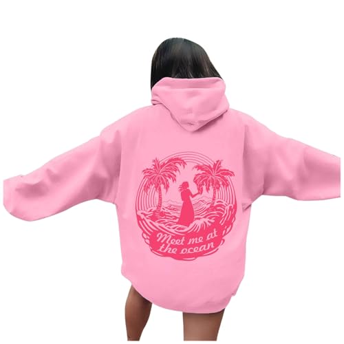 Pink Puff Graphic Hoodies for Teen Girls Kids Womens Cute Letter Print Casual...