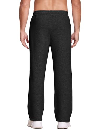 Image of Deyeek Men's Fleece Lined Sweatpants Open Bottom Straight Leg Sweat Pants for Mens Loose Fit Joggers Sweatpants with Pockets