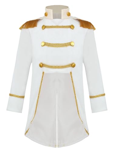 Choomomo Boys Royal Prince Tailcoat Kids Medieval Renaissance Long Sleeve Golden Trim Tuxedo Jacket3