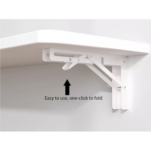 Bureau mural pliable blanc 100 x 24 cm | Table rabattable rectangulaire - 3
